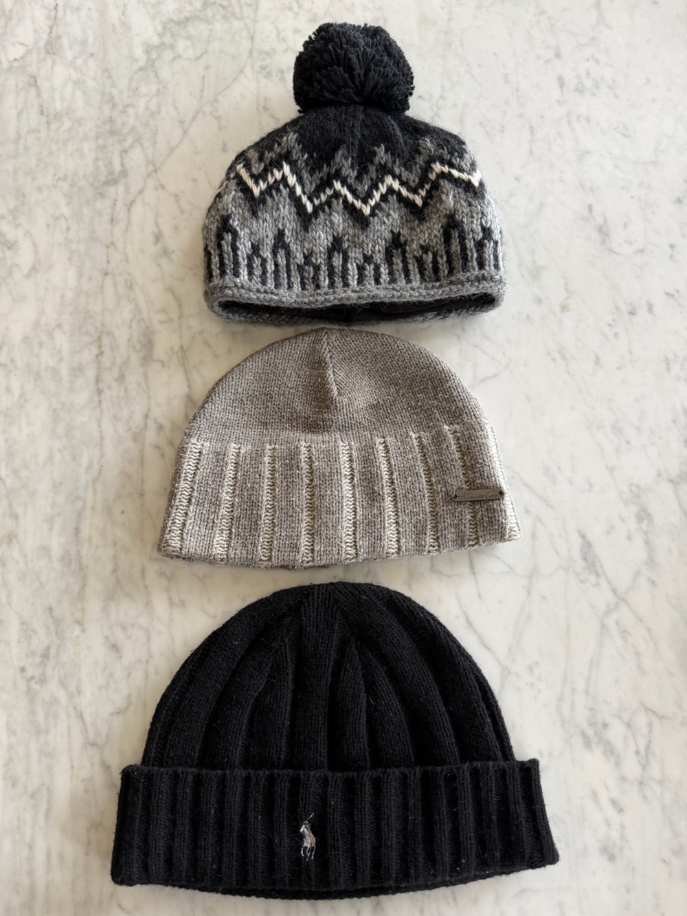 Winter Hat Trio — Kenneth Cole, Ralph Lauren & Joe Fresh - Men’s o/s
